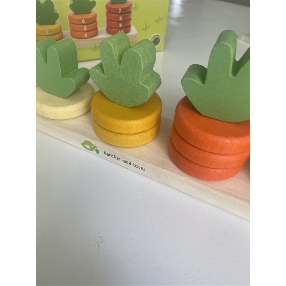 Carrot Count Stacker Wooden Ring Set - STEM Learning Math Number Learning - Picture 9 of 16